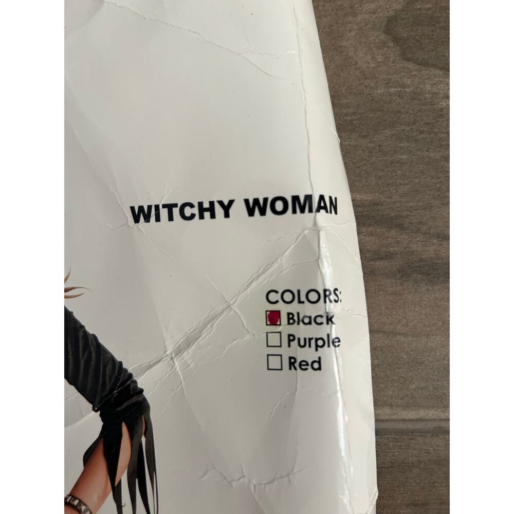 VINTAGE WITCHY WOMAN COSTUME BLACK DRESS SIZE LARGE - Picture 7 of 8